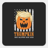 US Trumpkin macht Halloween wieder großartig Quadratischer Aufkleber (Vorderseite)