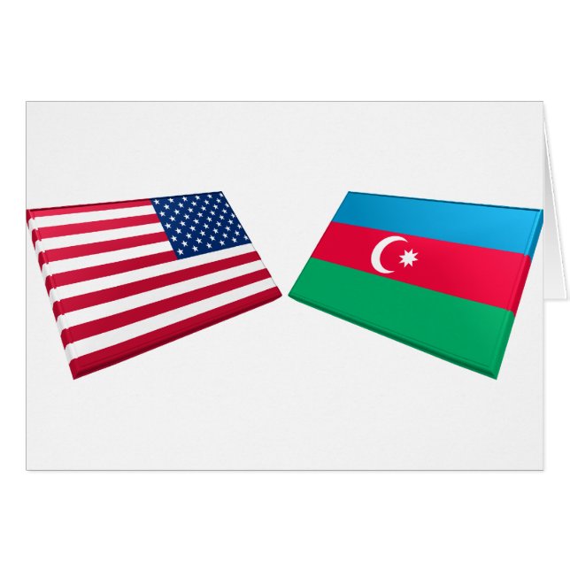 US- u. Aserbaidschan-Flaggen (Vorderseite (Horizontal))
