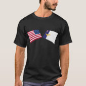 US- u. Azoren-Flaggen T-Shirt (Vorderseite)