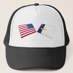 US- u. Azoren-Flaggen Truckerkappe