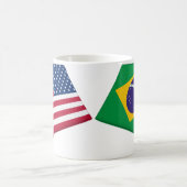 US- u. Brasilien-Flaggen Kaffeetasse (Mittel)
