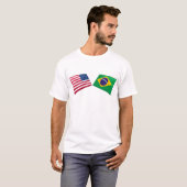 US- u. Brasilien-Flaggen T-Shirt (Vorne ganz)