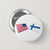 US- u. Finnland-Flaggen Button (Vorne & Hinten)
