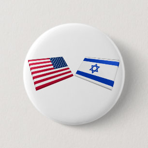 US- u. Israel-Flaggen Button
