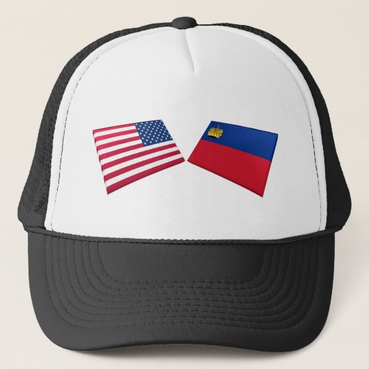 US- u. Liechtenstein-Flaggen Truckerkappe (Vorderseite)