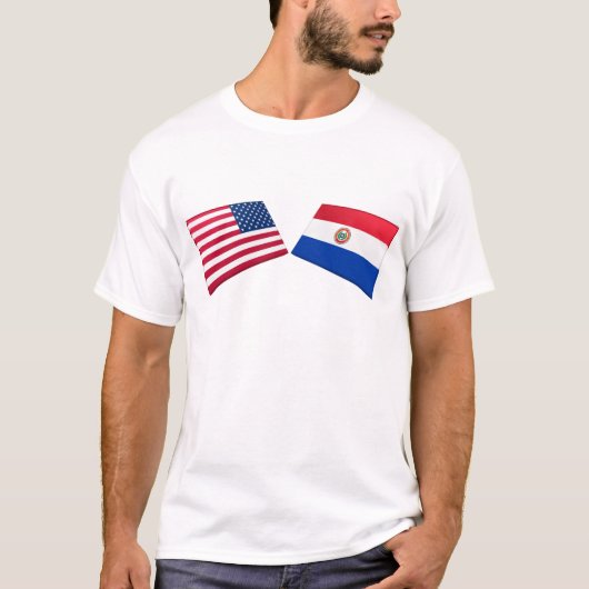 US- u. Paraguay-Flaggen T-Shirt (Vorderseite)