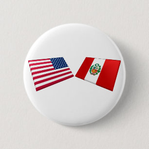 US- u. Peru-Flaggen Button