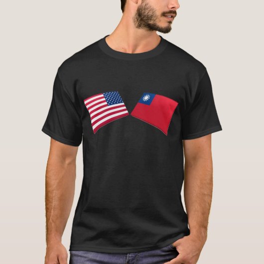 US- u. Taiwan-Flaggen T-Shirt (Vorderseite)