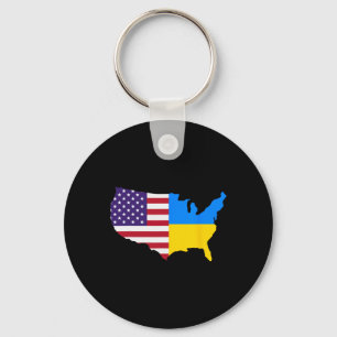 Us Ukraine Karte Amerika Ukrainische Flagge Ukrain Schlüsselanhänger