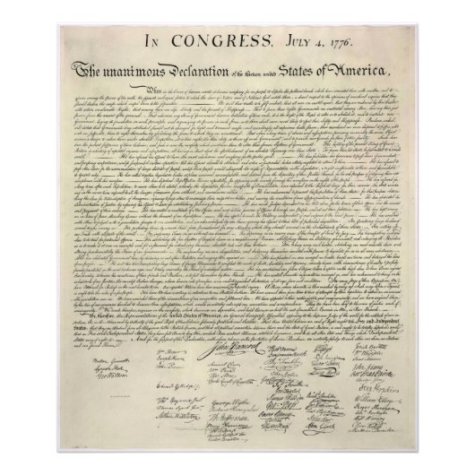 US-Unabhängigkeitserklärung 1823 Facsimile Fotodruck (Vorne)