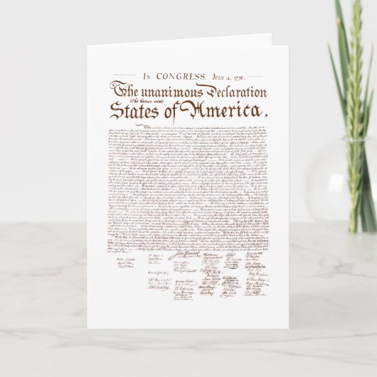 US-Unabhängigkeitserklärung Karte (Vorderseite)