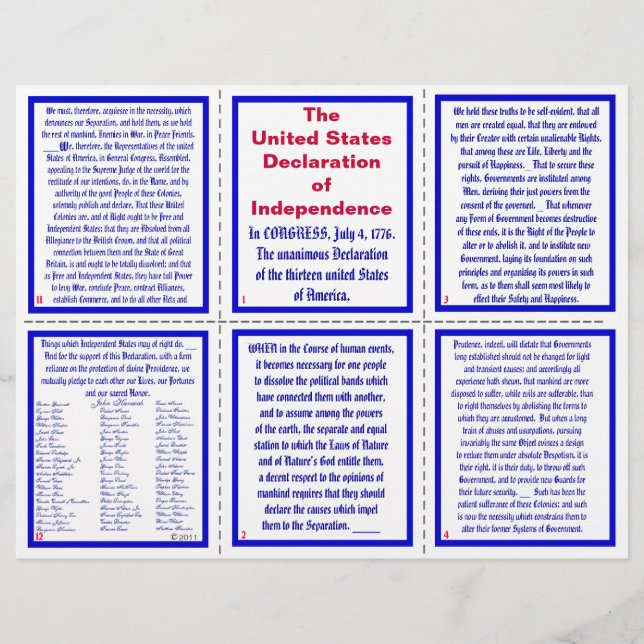 US-Unabhängigkeitserklärung Pamphlet (Vorderseite)