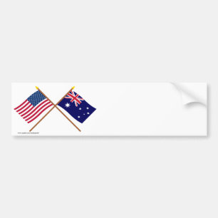 US und Australien gekreuzte Flaggen Autoaufkleber