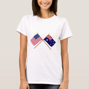 US und Australien gekreuzte Flaggen T-Shirt