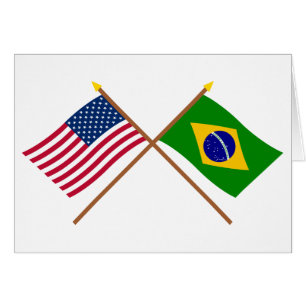US und Brasilien gekreuzte Flaggen