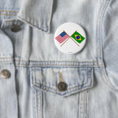 US und Brasilien gekreuzte Flaggen Button (Beispiel)