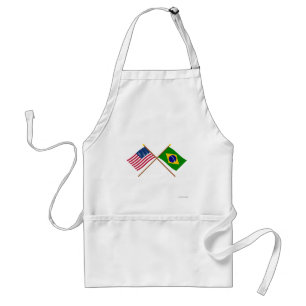 US und Brasilien gekreuzte Flaggen Schürze