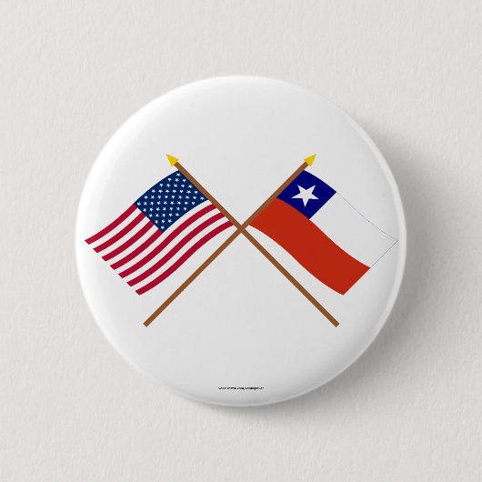 US und Chile gekreuzte Flaggen Button (Vorderseite)