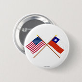 US und Chile gekreuzte Flaggen Button (Vorne & Hinten)