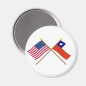 US- und Chile-Grenzflaggen Magnet (Vorderseite/Rückseite)