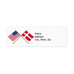 US und Dänemark gekreuzte Flaggen