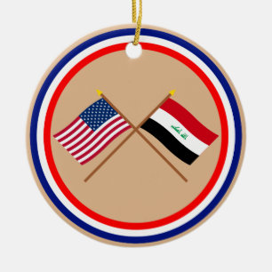 US und der Irak gekreuzte Flaggen Keramik Ornament