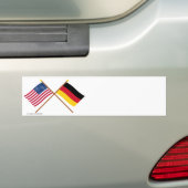 US und Deutschland gekreuzte Flaggen Autoaufkleber (Auf Auto)