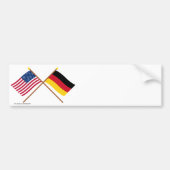 US und Deutschland gekreuzte Flaggen Autoaufkleber (Vorne)
