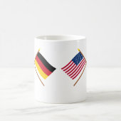 US und Deutschland gekreuzte Flaggen Kaffeetasse (Mittel)