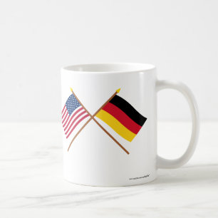 US und Deutschland gekreuzte Flaggen Kaffeetasse
