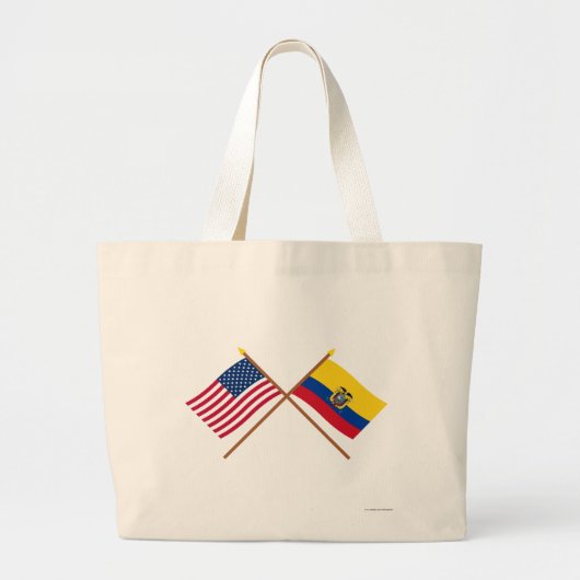 US und Ecuador gekreuzte Flaggen Jumbo Stoffbeutel (Vorne)