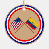 US und Ecuador gekreuzte Flaggen Keramik Ornament (Hinten)