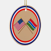 US und Gambia gekreuzte Flaggen Keramik Ornament (Rechts)