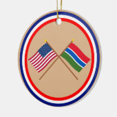 US und Gambia gekreuzte Flaggen Keramik Ornament (Links)