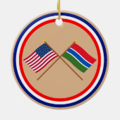 US und Gambia gekreuzte Flaggen Keramik Ornament (Hinten)
