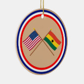 US und Ghana gekreuzte Flaggen Keramik Ornament (Rechts)