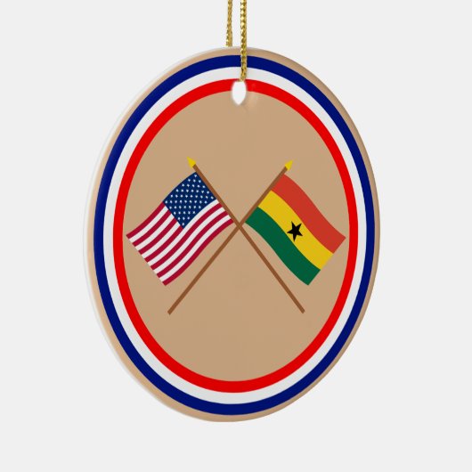 US und Ghana gekreuzte Flaggen Keramik Ornament (Rechts)