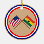 US und Ghana gekreuzte Flaggen Keramik Ornament (Vorne)