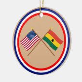 US und Ghana gekreuzte Flaggen Keramik Ornament (Links)