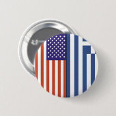 US- und Griechenland-Flaggen Button (Vorne & Hinten)