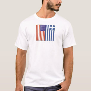 US- und Griechenland-Flaggen T-Shirt