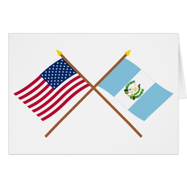 US und Guatemala gekreuzte Flaggen (Vorderseite (Horizontal))