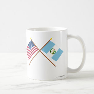 US und Guatemala gekreuzte Flaggen Kaffeetasse