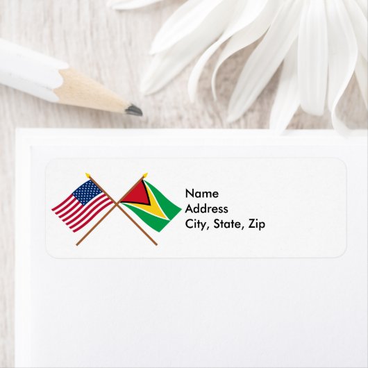 US und Guyana überquerten Flaggen (Insitu)