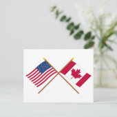 US- und Kanada-Grenzflaggen Postkarte (Stehend Vorderseite)