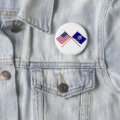 US und Kansas gekreuzte Flaggen Button (Beispiel)