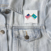 US und Kasachstan gekreuzte Flaggen Button (Beispiel)