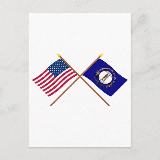 US- und Kentucky-Flags Postkarte (Vorderseite)