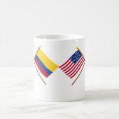 US und Kolumbien gekreuzte Flaggen Kaffeetasse (Mittel)