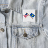 US und Kosovo gekreuzte Flaggen Button (Beispiel)